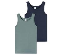 Schiesser Jungen 2 Pack Unterwäsche Unterhemd - 95/5 Organic Bio Baumwolle - Größe 140 bis 197