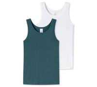Schiesser Jungen 2 Pack Unterwäsche Unterhemd - 95/5 Organic Bio Baumwolle - Größe 140 bis 202