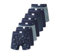 Boxershorts SCHIESSER "Boxershort 7PACK Boys Single Jersey Slips 7er Pack", Jungen, Gr. 116, bunt (dunkelblau, grün), Obermaterial: 95% Baumwolle CO. 5% Elasthan EL., Unterhosen (46634417-116) dunkelb