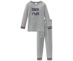 Schiesser Jungen Anzug lang Zweiteiliger Schlafanzug, per Pack Grau (grau-Mel. 202), 92 (Herstellergröße: 092)