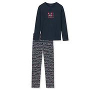 Schiesser Jungen Kinder Langer Schlafanzug-Organic Cotton Pyjamaset, Dunkelblau, 128