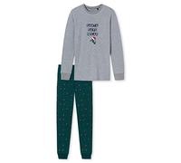 Schiesser Jungen Kinder Langer Schlafanzug-Organic Cotton Pyjamaset, Grau 1, 140