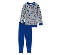 SCHIESSER Jungen Schlafanzug Set 2-tlg. - lang, Kinder, Allover-Muster, Frottee Blau/Grau 140