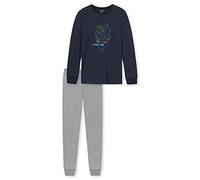 Schiesser Jungen Kinder Langer Schlafanzug-Organic Cotton Pyjamaset, Graumelange 1, 140