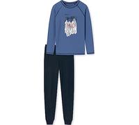Schiesser Jungen Lang til drenge - Økologisk bomuld Pyjamaset, Blau (Blau Ii), 140 EU