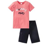 Schiesser Jungen Relax Anzug kurz Zweiteiliger Schlafanzug, Rot (Lachs 513), 128