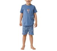 Schiesser Jungen Schlafanzug Kurz - 100% Organic Bio Baumwolle Größe 92 Bis 140 Pyjamaset, Jeansblau_181067, 128 EU