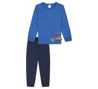 SCHIESSER Jungen Schlafanzug, lang - Kids, Bündchen, Baumwolle, Print Blau / 140 140 Blau