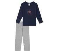 SCHIESSER Jungen Schlafanzug, lang - Kids, offenes Bein, Baumwolle, Print Blau/Grau / 116 116 Blau