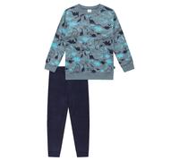 SCHIESSER Jungen Schlafanzug Set, 2-tlg. - Boys World 1, lang, Frottee, Motiv Blau/Grau / 104 104 Mehrfarbig