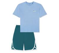 Schlafanzug SCHIESSER "Pyjama", Jungen, Gr. 140, bunt (blau), Obermaterial: 100% Baumwolle CO., Homewear-Sets Schlafanzug (21275148-140) blau