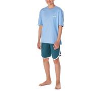 Schlafanzug SCHIESSER "Pyjama", Jungen, Gr. 140, bunt (blau), Obermaterial: 100% Baumwolle CO., Homewear-Sets Schlafanzug (21275148-140) blau