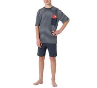 Schiesser Jungen Schlafanzug Set kurz-100% Organic Bio Baumwolle-Größe 140 bis 176 Pyjamaset, Aquarium_180997, 164