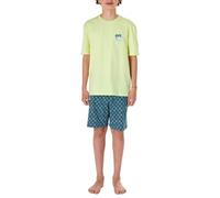 Schlafanzug kurz Karos Surfer gelb - Nightwear 164