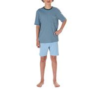 Schlafanzug kurz Ringel pacific blue - Teens Nightwear 152