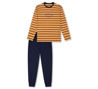 Schiesser Pyjama Jungen cognac – lang – 100% Bio-Baumwolle – Größe 152