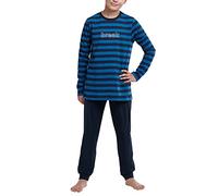 Schiesser Langer Schlafanzug Jungen blau, 140