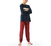 Schiesser Jungen Schlafanzug Set lang - 100% Organic Bio Baumwolle - Größe 140 bis 176, Nachtblau_179993, 140