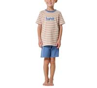Schiesser Jungen Schlafanzug Set Pyjama lang-100% Organic Bio Baumwolle-Größe 92 bis 140 Pyjamaset, Creme_182566, 116