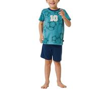 Schiesser Jungen Schlafanzug Set Pyjama kurz-100% Organic Bio Baumwolle-Größe 92 bis 140 Pyjamaset, Aquarium_182567, 116