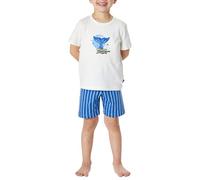 Schlafanzug kurz Wal Streifen off-white - Kids Nightwear 140