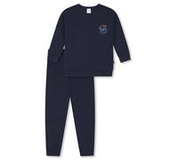 Schlafanzug lang Interlock Bündchen dunkelblau - Kids Nightwear 92