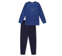 Schlafanzug lang Frottee Bündchen Fuchs blau - Kids Nightwear 116
