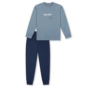 Schiesser Jungen Schlafanzug Set Pyjama warme Qualitäten Sweat-Größe 140 bis 176 Pyjamaset, Mineral_183153, 152