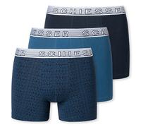 Schiesser - Boxershorts 95/5 3er Pack mit Schriftzug in blau Gr.140