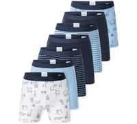 Boxershorts SCHIESSER "Boxershort 7PACK Boys Single Jersey Slips 7er Pack", Jungen, Gr. 104, bunt (blau, dunkelblau), Obermaterial: 95% Baumwolle CO. 5% Elasthan EL., Unterhosen (78927960-104) blau, d