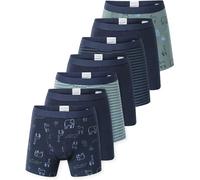 Boxershorts SCHIESSER "Boxershort 7PACK Boys Single Jersey Slips 7er Pack", Jungen, Gr. 128, bunt (dunkelblau, grün), Obermaterial: 95% Baumwolle CO. 5% Elasthan EL., Unterhosen (46634417-128) dunkelb