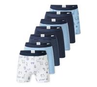 Boxershorts SCHIESSER "Boxershort 7PACK Boys Single Jersey Slips 7er Pack", Jungen, Gr. 104, bunt (blau, dunkelblau), Obermaterial: 95% Baumwolle CO. 5% Elasthan EL., Unterhosen (78927960-104) blau, d