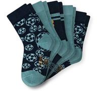 SCHIESSER Jungen Socken, 5er Pack - "Legwear Kids", Muster, Baumwolmischung Türkis 23-26