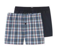 SCHIESSER Jungen Web-Boxershorts, 2er Pack - Teens, Webware, Unterwäsche, Baumwolle Blau 140