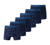 Schiesser - Kids Boys - 95/5 Organic Cotton - Shorts/Pants - 6er Pack (128 Blau Gemustert)