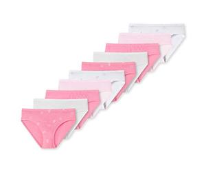 Schiesser - Kids Girls - 95/5 Organic Cotton Slips - 10er Spar-Pack (128 Weiß/Rosa-912)