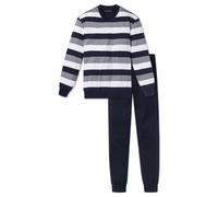 SCHIESSER Herren Pyjama weiß / dunkelblau / grau, Größe 48, 3696282 Weiß / Dunkelblau / Grau M