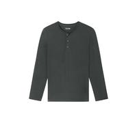 SCHIESSER - Langarmshirt Knopfleiste dunkelgrün - Gr. - 50