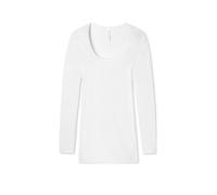 Schiesser Shirt langarm Feinripp rundhals Spenzer weiß - Luxury für Damen 42
