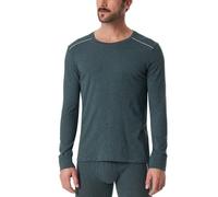 Schiesser Langarmshirt Comfort Fit weiche Baumwolle Rundhals Herren Gr. 8 Blau meliert