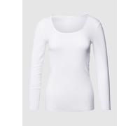 Schiesser Shirt langarm Feinripp rundhals Spenzer weiß - Luxury für Damen 40