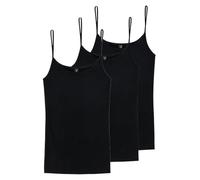 Schiesser Damen Spaghettitop Luxury Baumwolle Schwarz Gr. 40