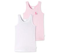 Schiesser Unterhemd CLASSICS - PFERD 2er Pack in rosa/weiß, Gr. 128, maedchen