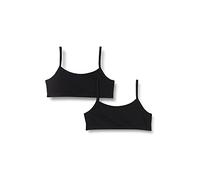 Schiesser Mädchen 2 Pack Unterwäsche Mit Spaghettiträger - 95/5 Organic Cotton Bio Baumwolle Größe 140 Bis 176 Bustier, Schwarz_173525, 152 EU