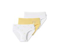Schiesser Mädchen 3 PACK Slips Unterwäsche Feinripp - 100% Organic Bio Baumwolle - Größe 92 bis 140, gelb weiß gemustert_178897, 116