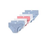 Slip SCHIESSER "Slip 7er Pack", Mädchen, Gr. 104, bunt (blau, weiß), Obermaterial: 95% Baumwolle CO. 5% Elasthan EL., Unterhosen Slip (34456023-104) blau, weiß