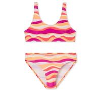 Schiesser Mädchen-Bikini Bustier-Set Wellen LSF 40+ vivid red Aqua 164 Größe 140–176