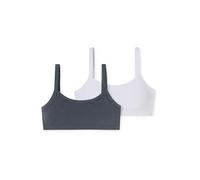Schiesser Mädchen Bustier 2-Pack Fresh Vibe Multipack - Weiss, Graphit - Größe 176