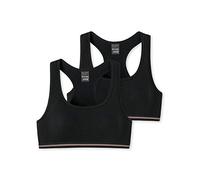 Schiesser Mädchen Long Life Cotton 2Pack Bustiers Bustier, 2per Pack Schwarz (schwarz 000), 140 (Herstellergröße: 140)