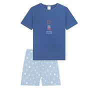 Schlafanzug SCHIESSER "Pyjama", Mädchen, Gr. 128, bunt (blau), Obermaterial: 100% Baumwolle CO., Homewear-Sets Schlafanzug (30370649-128) blau